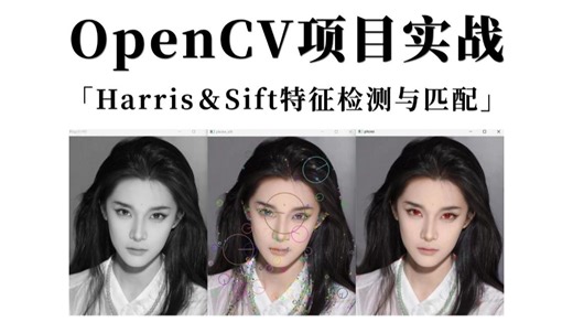 经典永不过时！OpenCV必学项目实战：Harris＆Sift特征检测与匹配，从基本概念到代码实操手把手教学！
