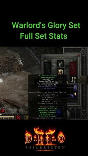 Upgraded Warlord’s Glory Set Full Stats #Diablo2