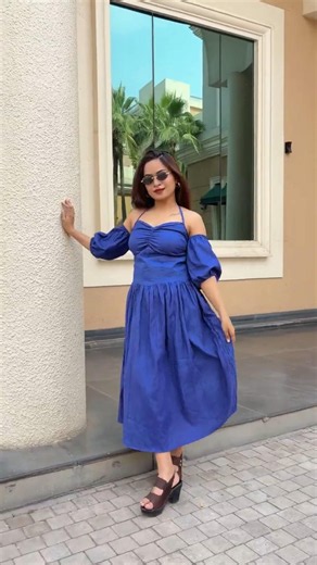 How I Made This Beautiful Denim Blue Dress at Home 😍Using Kadam Pakka Rang ft. Kadam Colors