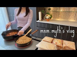 [The daily life of a housewife in her 30s] 7 pre-prepared dishes, making dinner, and redecorating