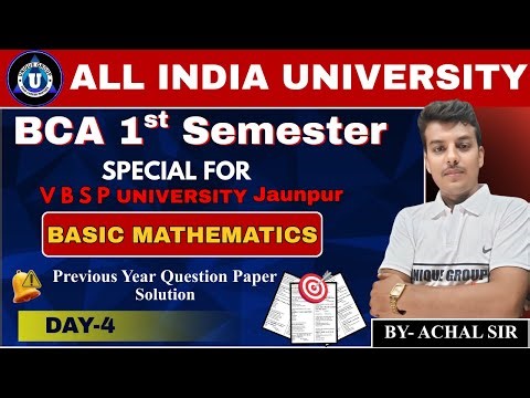 VBSP University BCA 1st Sem Basic Mathematics PYQ || Day-4 || #bca #bcaexam2025 #bca1stsem