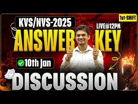 KVS NVS 2025 Tier -1 | 1-ST-SHIFT | KVS 10 January Expected Answer Key | BY CHANDRA INSTITUTE