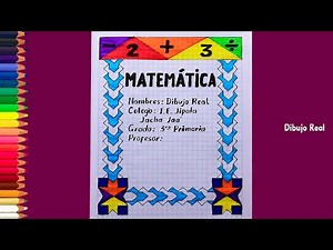 Caratula bonito para MATEMATICA primaria