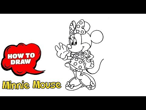 How to draw Minnie Mouse full body easy drawing with pen