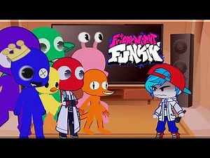 FNF Mod Characters Reacts / Rainbow Friends ALL PHASES-Friday Night Funkin'(Roblox Rainbow Friends)