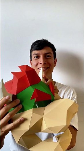 Building a Bowser Mask papercraft Piece by Piece 🔥 #tutorial #gift #shorts