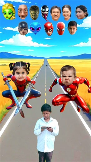 Super hero Vs Super spider man & with anaya alien spidey venom try setup head #shorts