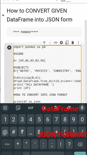 PANDAS DATA FRAME TO JSON FORMAT || PYTHON PROGRAMMING