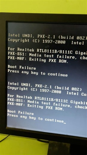 PXE‑E61 Media Test Failure Fix – Boot Failure, PXE‑M0F Exiting PXE ROM, No Boot Device