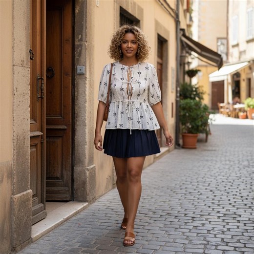Plus Size Romantic Butterfly Print Blouse, Bubble Sleeve Tie Front Shirt, Elegant Feminine Spring Summer Top for Women, Casual Chic Outfit - Etsy