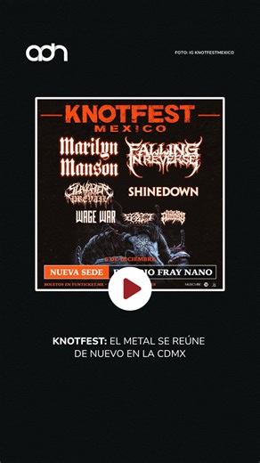 🤘 Estamos a pocos días de Knotfest México 2025 con las bandas más potentes del metal. 🎸 Los artistas prometen shows intensos y llenos de energía. ⚡ 🏟️ Se realiza en el Estadio Fray Nano este sábado 6 de diciembre. 🎤 MusicVibe | ADN40Mx