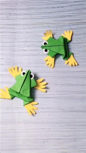 🐸 Easy Paper Frog | Origami Jumping Frog Tutorial | Paper Craft Ideas #shorts #youtubeshorts