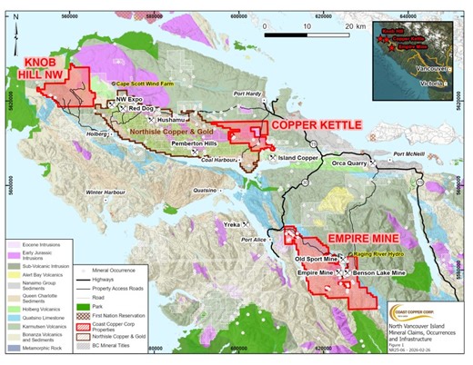 Coast Copper Highlights its Northern Vancouver Island Projects and Congratulates Northisle
