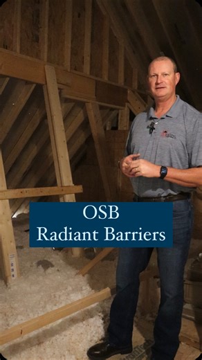 Harding Custom Homes on Instagram: "Spend a little more now, save a LOT later. John’s up in the attic showing off the OSB radiant barrier sheathing we install in our custom homes. Yes, it costs a bit more up front—but it reflects radiant heat, slashes attic temps, and can cut your monthly cooling bills by 15% (or more) for years to come. When you pick a builder, make sure they’re looking out for you 10–15 years down the road, not just on move-in day. Smart materials like these pay you back every