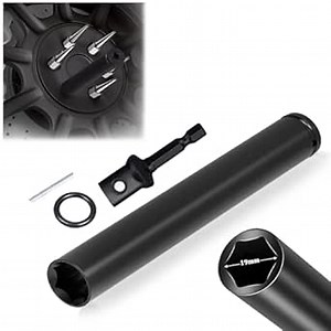 MIKKUPPA Spike Lug Nuts Socket Key - Solid Socket with 19mm Hex, Universal Spiked Lug nuts Socket Key Replacement Tool for M14x1.5, M14x2.0, 9/16-18, 1/2-20, M12x1.5, M12x1.25 One-Piece Spiked Lug Nut