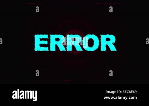 Digital text displaying error on dark background, computer interface glitch and system failure warning Stock Video Footage - Alamy