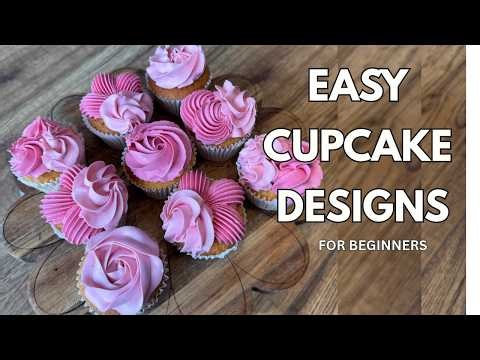 Easy Cupcake Decorating for Beginners | 4 Simple Designs 🧁
