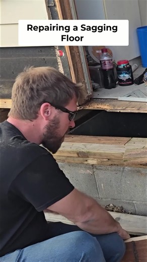 Sagging floor got you down? Watch how 2x4s bring it back to life. Level up your home repair game! #DIY #HomeRepair #Renovation #FixerUpper #ConstructionTips