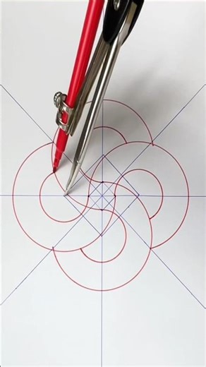 Fivefold Rosette: Rotational Crescent Geometry #SacredGeometry #GeometricDesign #IslamicPatterns
