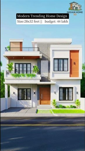Low Budget Modern House Design 2026 | 28x32 Ft Small Home | ₹44 Lakh Budget | #home