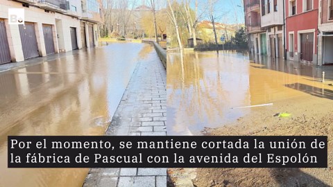 La histórica crecida del río Duero que ha obligado a desalojar a una veintena de vecinos y a cortar varias calles en Aranda | BURGOSconecta