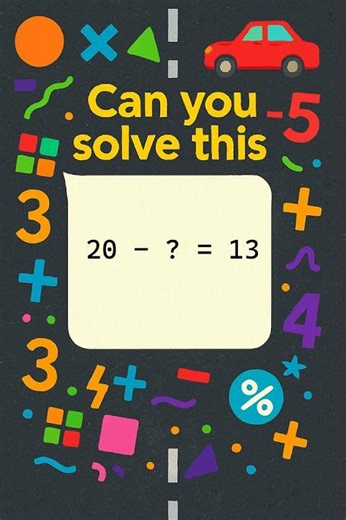 Fun Subtraction Puzzle for Kids! 20 - ? = 13