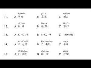 HSK 1 workbook lesson 13 Standard Course