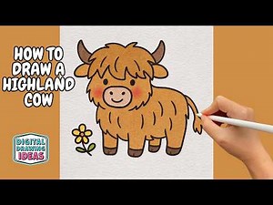 How to Draw a Highland Cow | Cute Drawing Tutorial