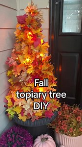 16K views · 514 reactions | DIY fall topiary tree! you need a planter, fall floral, tomato cage, zip ties & lights! #falldiy #falldecor #fallporchdecor | Kilee Rainbow | Facebook