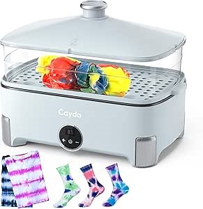 Caydo Tie-Dye Fixation Machine - Quick and Easy 20-40 Min Process for Vibrant Results Enhanced Color Fixation with Steam Heating Ideal for Tie Dye Projects