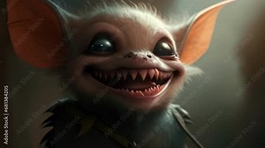 A kindly Vampire bat with a twinkle in its eye and an enigmatic smile inviting us to explore its secrets. Cute creature. .