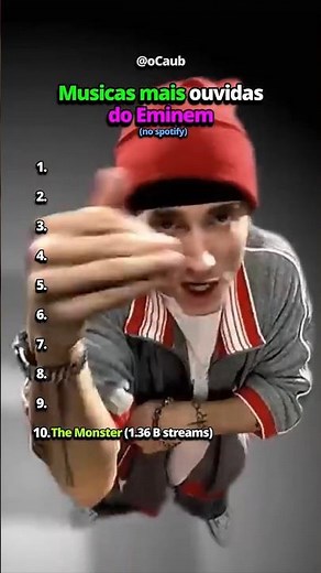 O MELHOR DOS ANOS 2000? AS MÚSICAS MAIS OUVIDAS DO EMINEM! #rap #hiphop #ranking #shorts