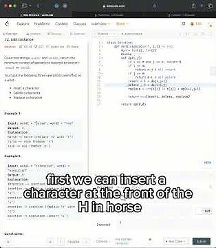 Leetcode 72: Edit Distance #leetcode #google