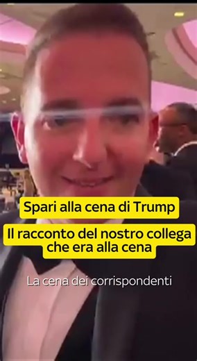 Un uomo ha aperto il fuoco nella lobby dell'hotel Hilton di Washington dove si stava svolgendo la cena annuale dei corrispondenti della Casa Bianca alla quale per la prima volta partecipava da presidente Donald Trump. Lui e Melania sono rimasti illesi e messi in salvo. Arrestato l'attentatore, un 31enne californiano. Ferito un agente del secret service. Iacopo Luzi, era all'interno della grande sala dell'Hilton Hotel e ha vissuto in primo piano i momenti dell'attentato. Ecco il suo racconto per 