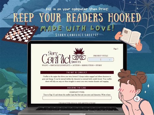 Story Conflict Worksheet Template for Writers | Plot Development Tool | Character Conflict Planner - Etsy