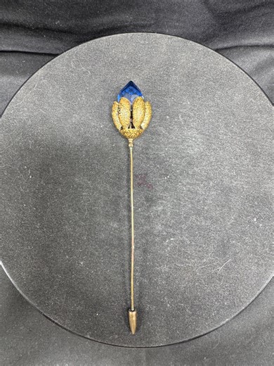 Vintage Victorian Era Blue Manganese Glass Rose Shaped Hat Pin - Etsy