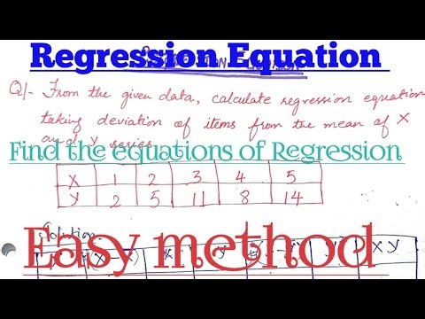Regression Equation|| How to find Regression Equation