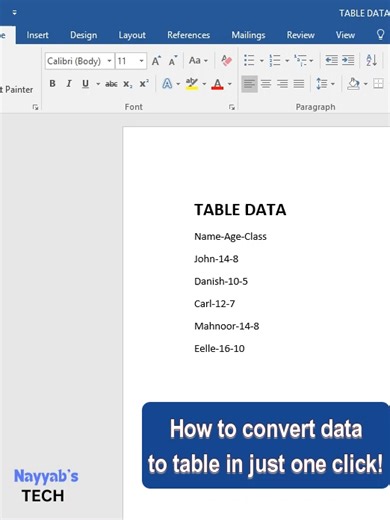 Convert data to table in one click? #msexcel #excel #exceltips #exceltutorial #exceltipsandtricks #msword #mswordtutorial #mswordtipsandtricks #mswordhack #excel #msexcel #msexceltutorial #msexceltricks #msexceltraining #msexcelvideos #msexceltutorials #msexceltipsandtricks #viral #tech
