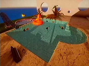 Placid Plastic Duck Simulator radio loop with no annoying splash sounds and a VHS effect