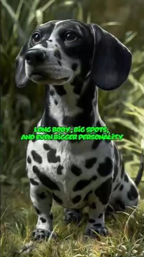 “DALMACHSHUND — The Spotted Low-Rider Hybrid 🐶✨ #Dalmachshund #HybridDogs #DogBreeds”