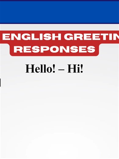 Master Common English Greetings & Responses | Easy Phrases for Everyday Conversations Learn the most common English greetings and how to respond like a native speaker! In this video, we break down essential phrases for everyday conversations, from casual hellos to polite responses. Perfect for beginners and anyone looking to improve their English communication skills. 🗣️✨ 🔑 What you'll learn:Popular greetings like
