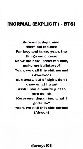 bts - normal (explicit ver.) lyrics