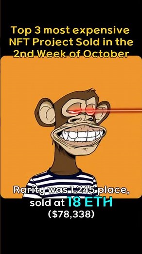 Top 3 most expensive NFT Project sold in the 2nd week of October #BAYC, #CRYPTOPUNKS, #AZUKI