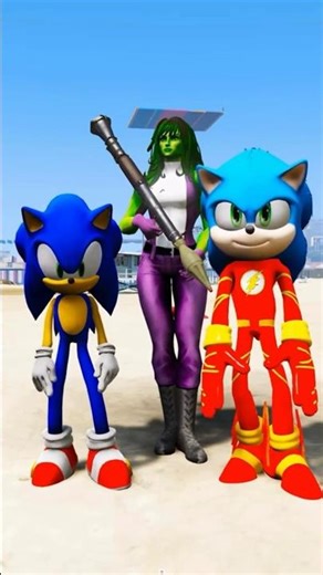 Iron Zombie Attacks! Sonic’s Epic Rescue of She-Hulk #gta #viral #redsonic #sonic#short