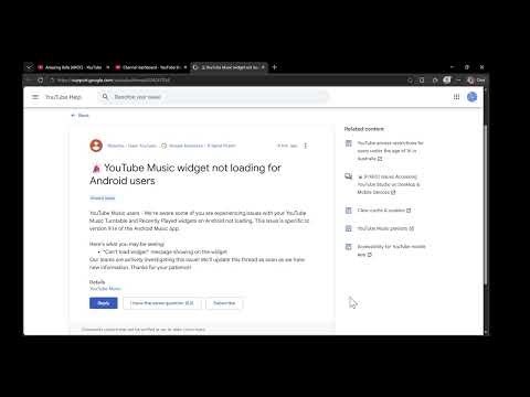 🚨YouTube Music widget not loading for Android users