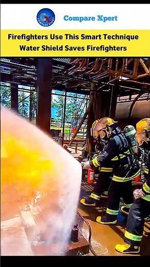 How Firefighters Block Fire with Water Powerful Firefighter Water Technique #firefighter #technology