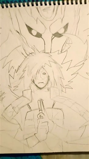 Madra op drawing 😈 #naruto #madara #anime #narutoshippuden #obito #shorts #comeback #madara😈👑🥶🥵💀👿☠️
