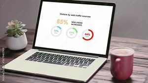 web graph on the screen of a modern laptop.