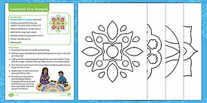 Dipal's Diwali: Colourful Rice Rangoli Craft Instructions