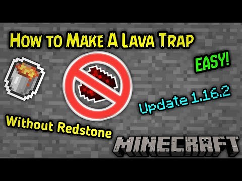 How To Make An Easy Lava Trap Without Redstone In Minecraft | Bedrock | Java | 1.16.2